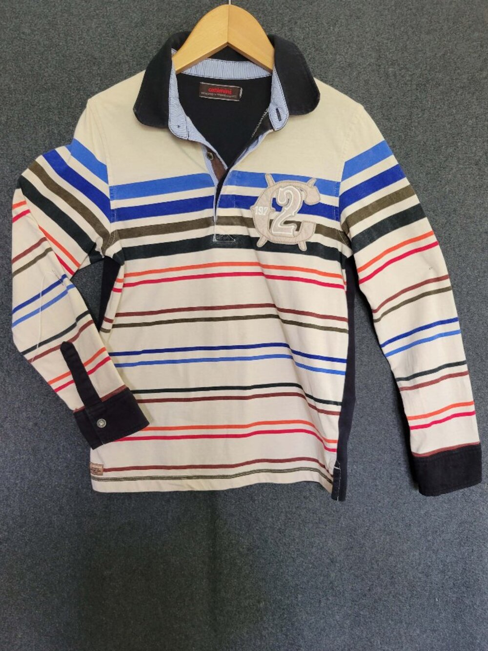 Catimini Multicolor Striped Varsity Rugby Polo Shirt Boys 10Y